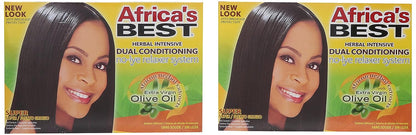 Africa's Best No-Lye Relaxer Kit, Dual Conditioning, Herbal Intensive, Superior Straightening