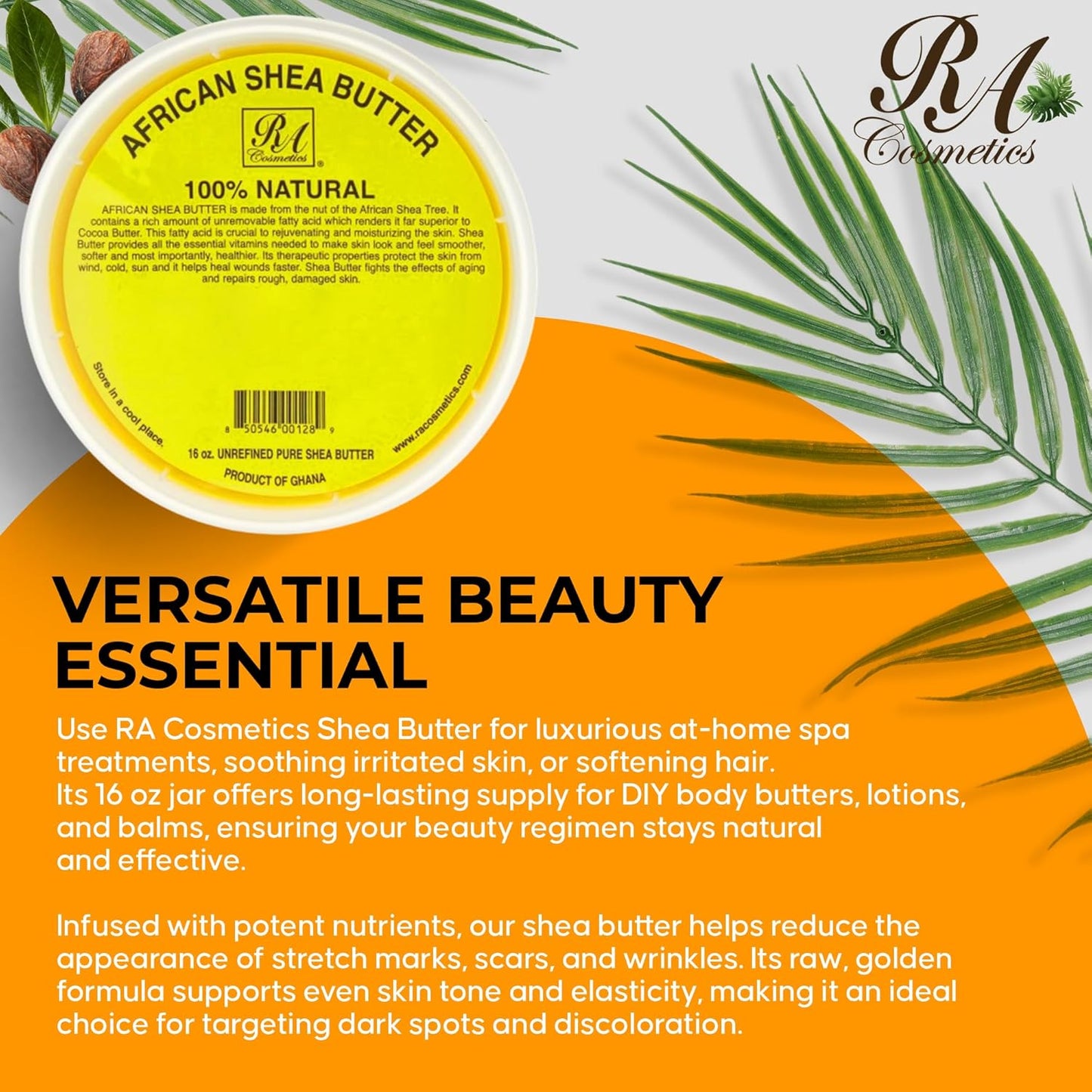 RA 100% Pure Shea Butter Yellow (Solid) 32 oz