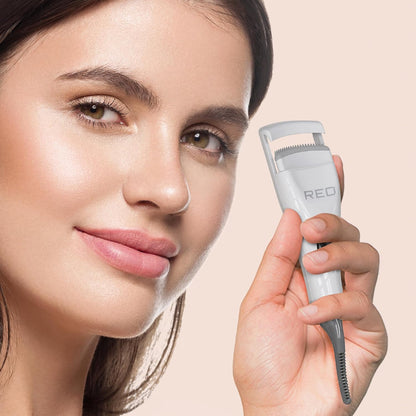 Red DHL01 Dual Heated Eyelash Curler White