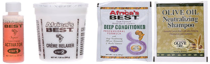 Africa's Best No-Lye Relaxer Kit, Dual Conditioning, Herbal Intensive, Superior Straightening