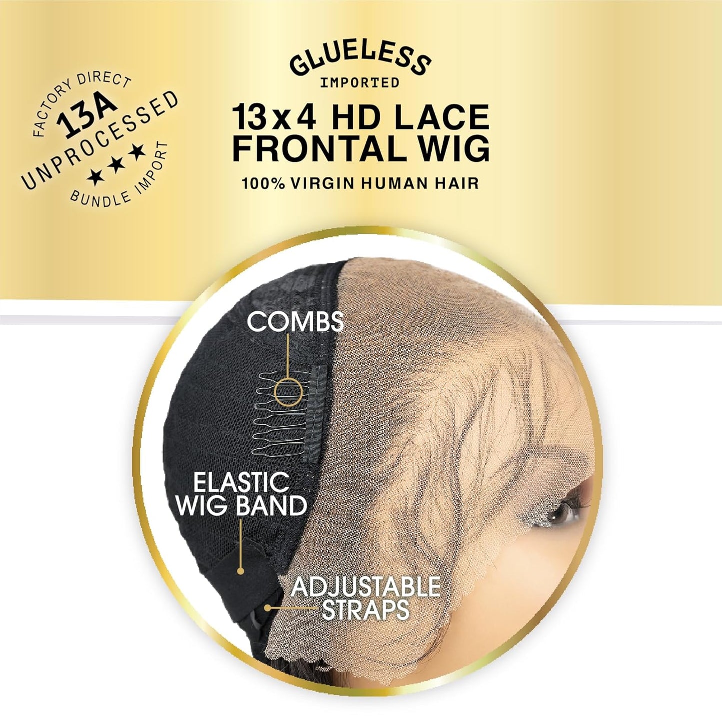Glueless Imported 13A 13X4 HD Lace Frontal Wig Loose Wave 24"