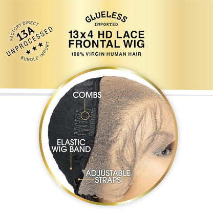 Glueless Imported 13A 13X4 HD Lace Frontal Wig Loose Wave 24"