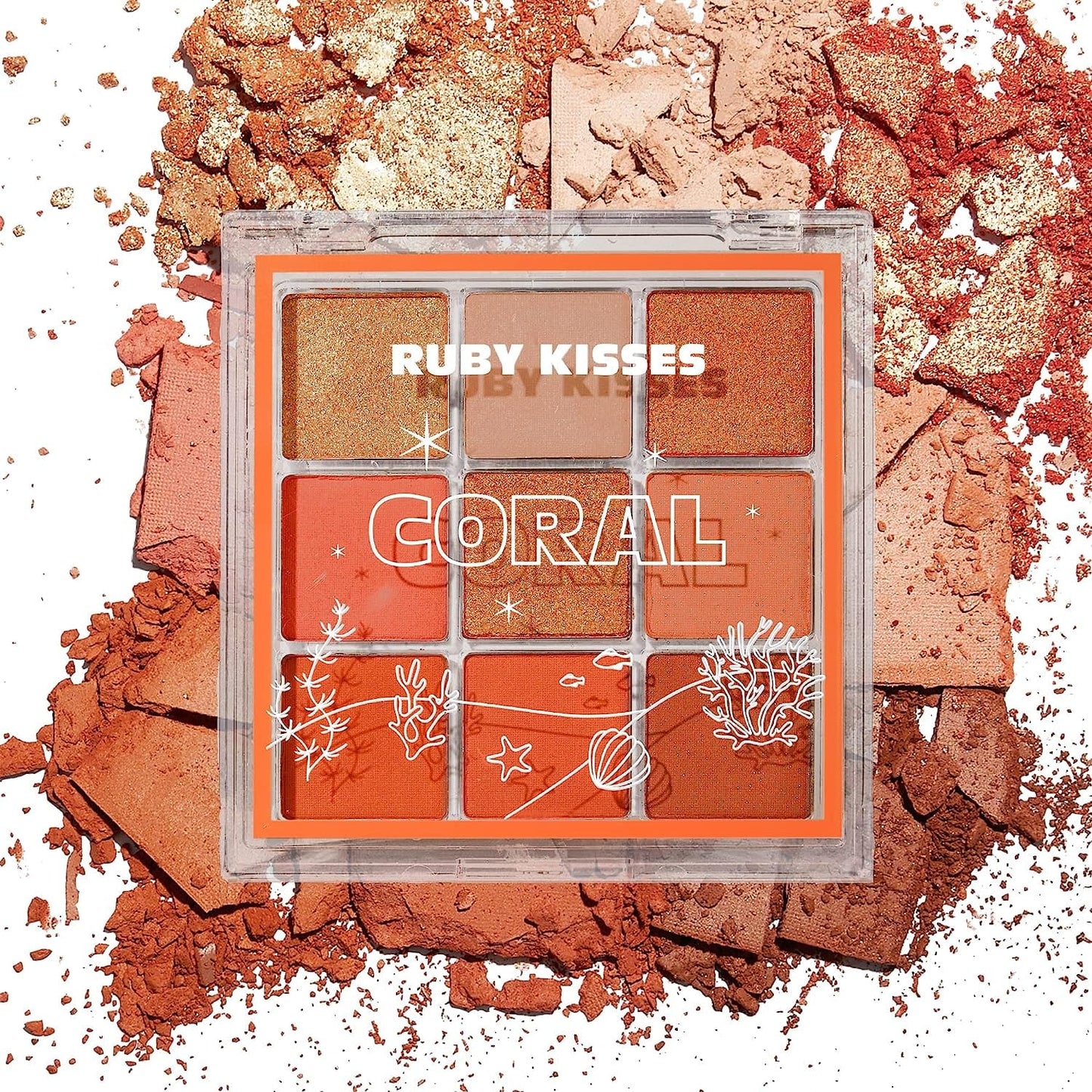 Ruby Kisses Coral Eyeshadow Palette RMPS11