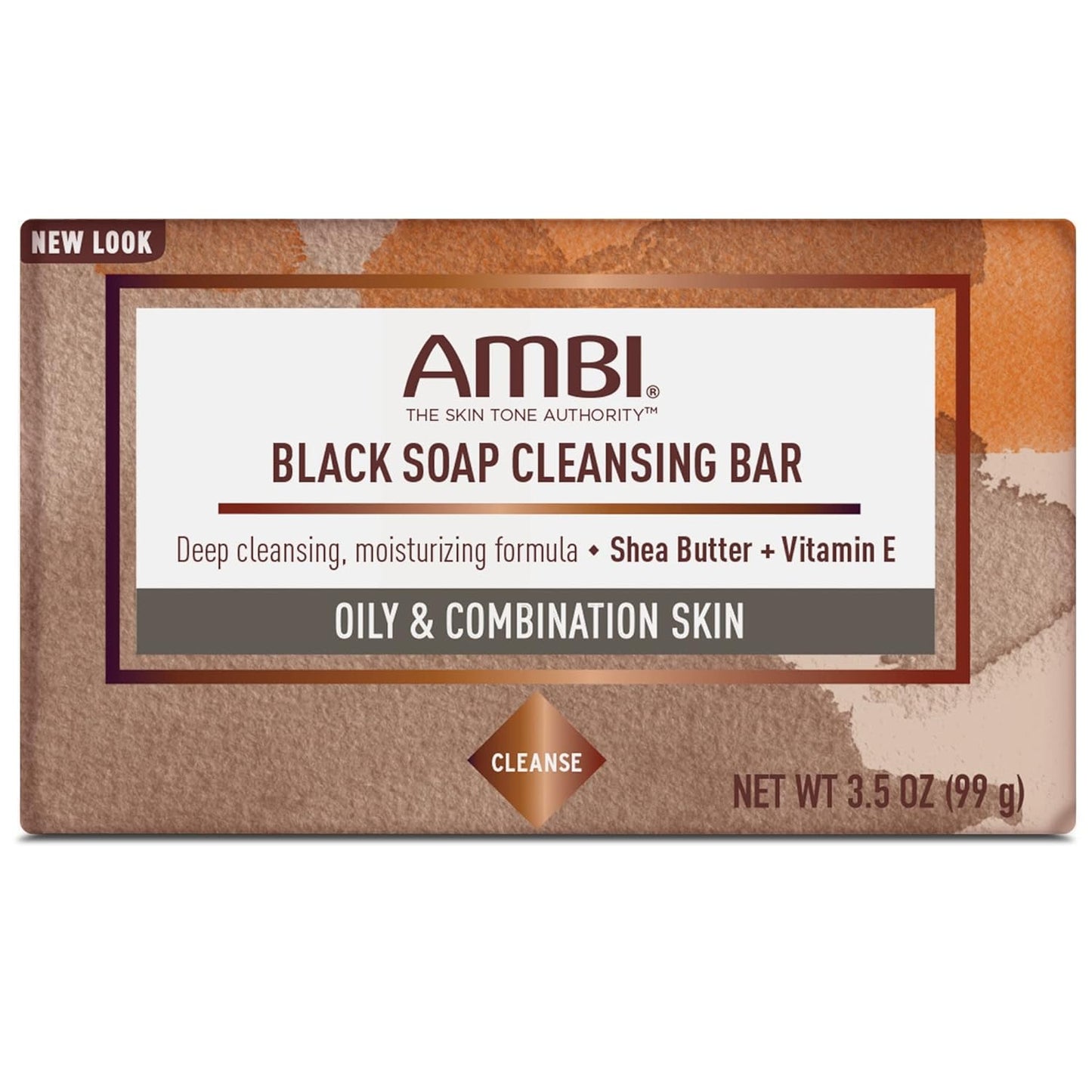 6 PACK - AMBI SKINCARE BLACK SOAP WITH SHEA BUTTER, 3.5 Oz (Pack of 6)