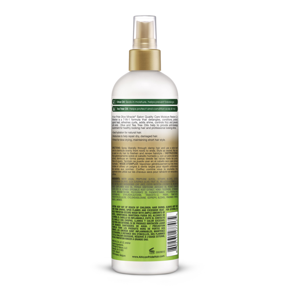 African Pride Olive Miracle Moisture Restore Curl Refresher 12 oz