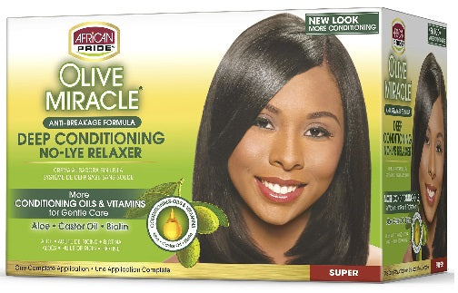 3 Pack African Pride Olive Miracle Relaxer Kit Super