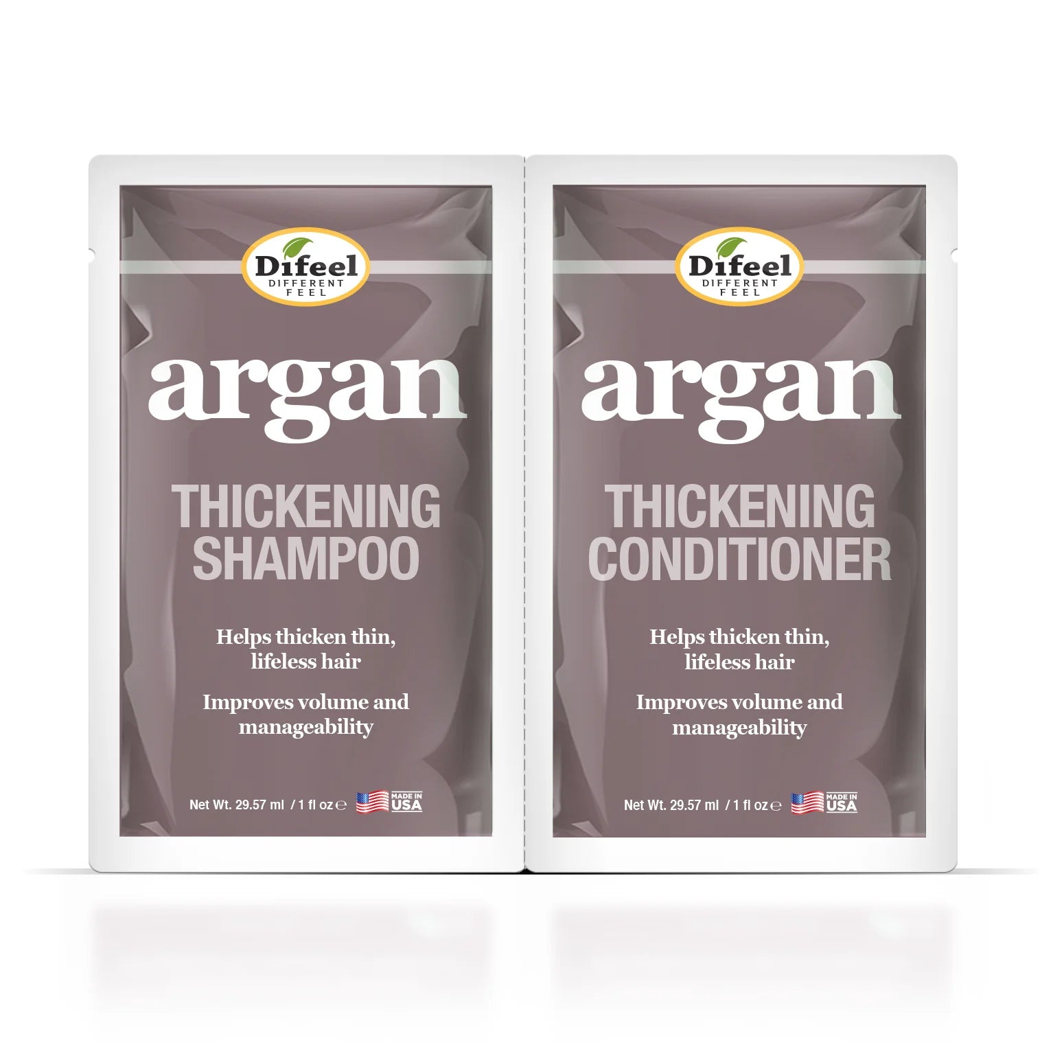 Difeel Argan Thickening Shampoo & Conditioner Combo Packet 2oz