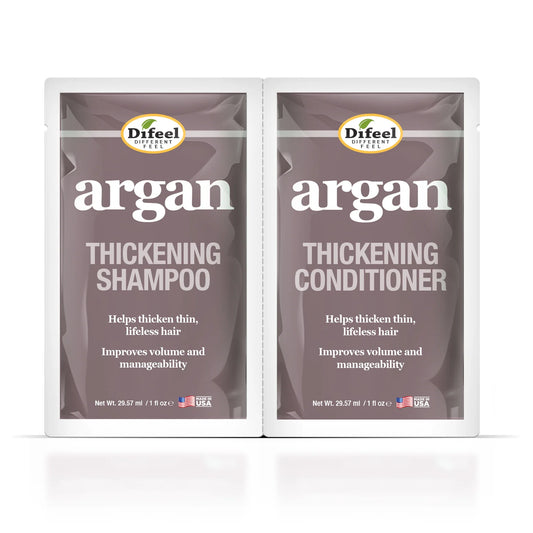 Difeel Argan Thickening Shampoo & Conditioner Combo Packet 2oz