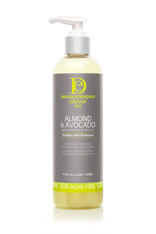 Design Essentials Natural Almond and Avocado Moisturizing & Detangling Shampoo 12 oz