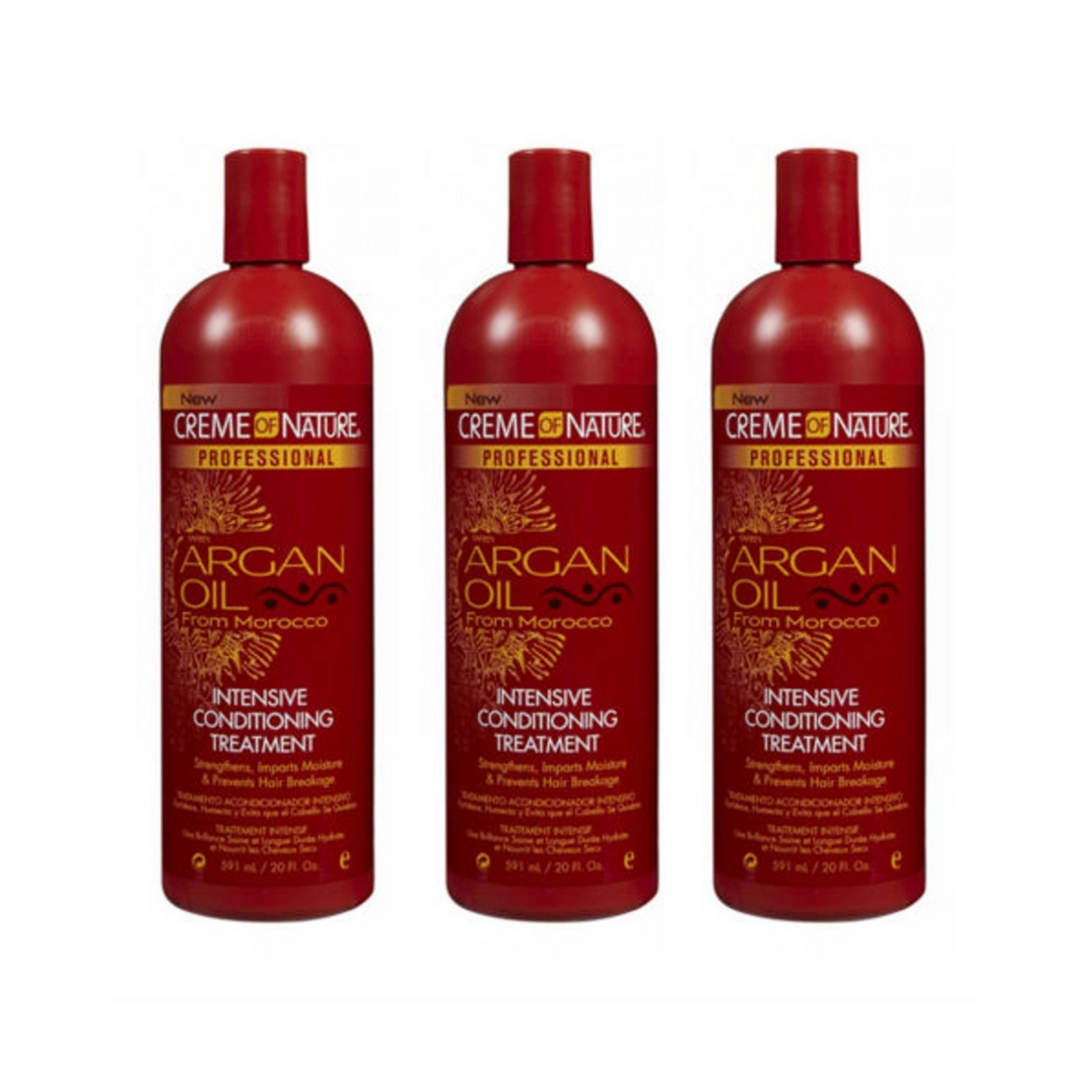 3 Pack Creme Of Nature Argan Intensive Conditioning Treatment 20 oz