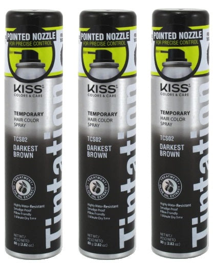 3 PACK TINTATION COLOR SPRAY TCS02 DARKEST BROWN