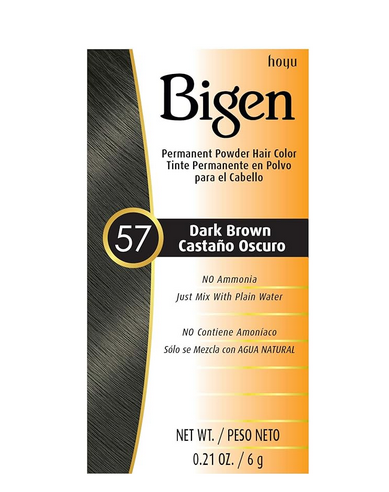 Bigen Permanent Powder Hair Color 57 Dark Brown Black .21 oz