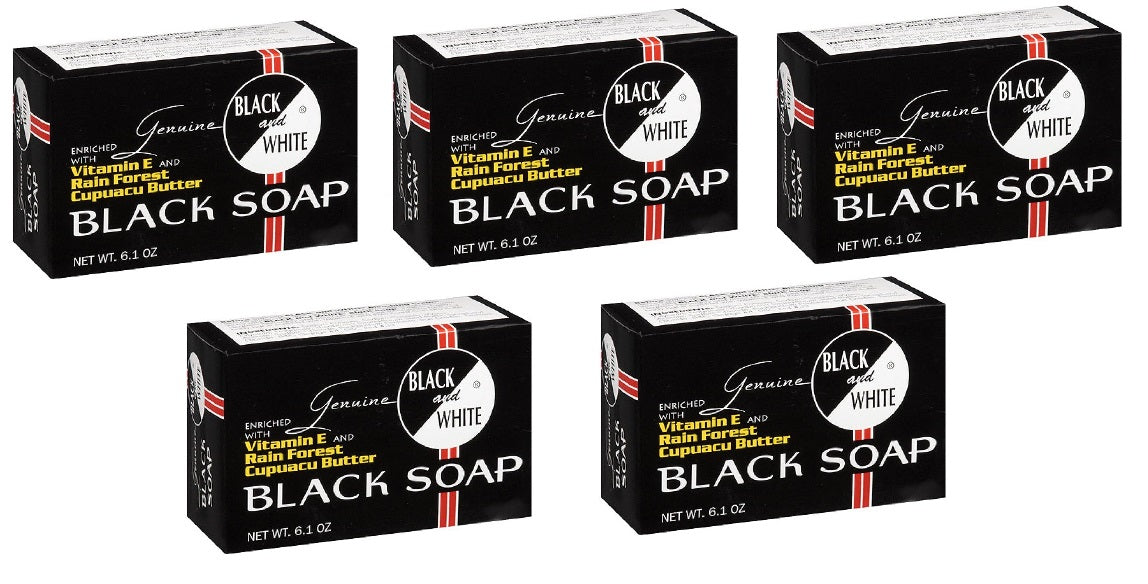 5 PACK BLACK & WHITE 6.1OZ SOAP