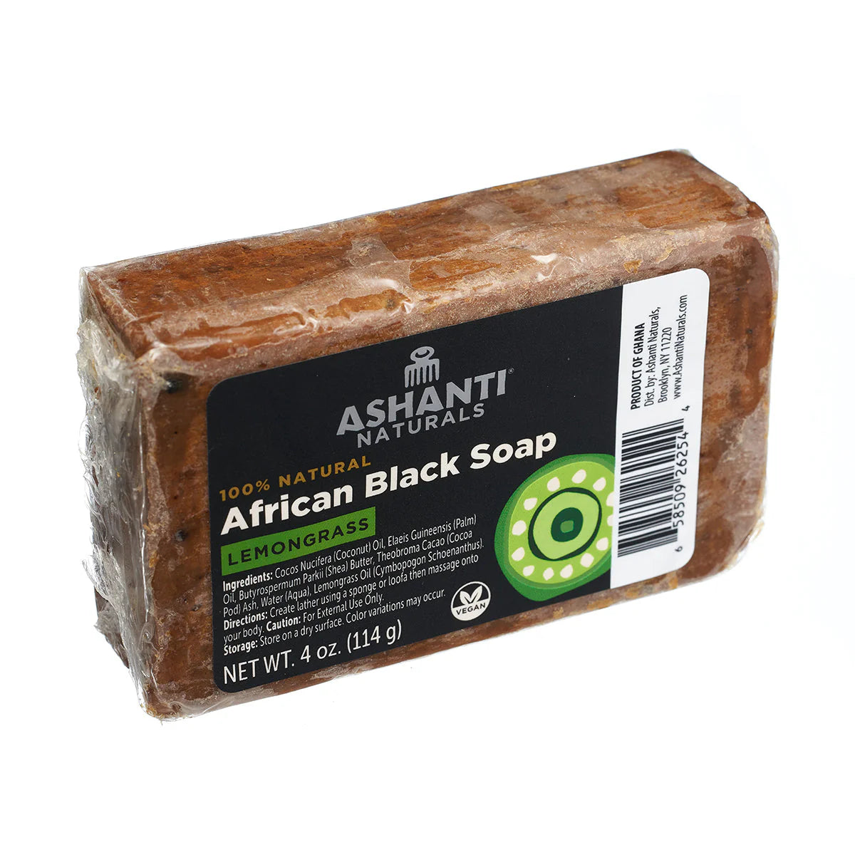 Ashanti Naturals African Black Soap Lemongrass 4 oz