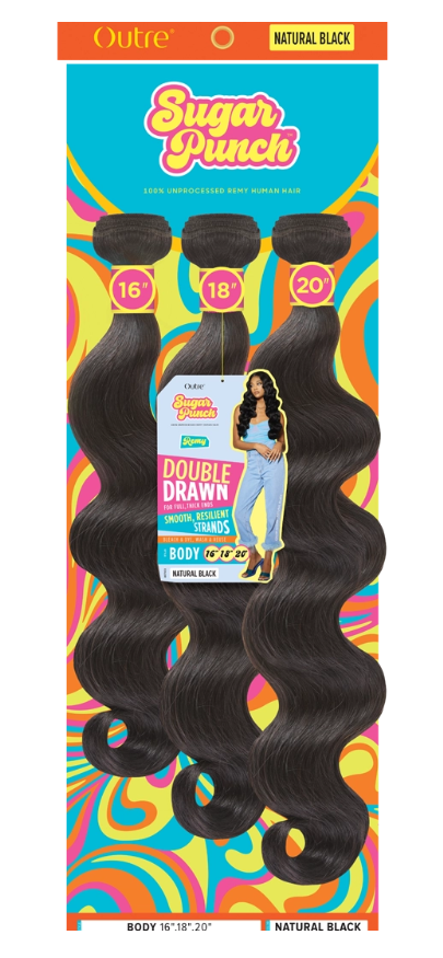 Sugar Punch Body 16" 18" 20" Pack Double Drawn Remy Hair Extensions