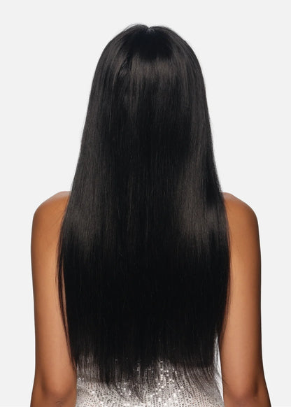 Vivica A Fox BR411 Black Rose HD Lace Full Wig Straight w/Bang 24" 100% Human Hair