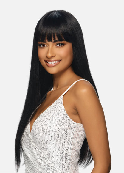Vivica A Fox BR411 Black Rose HD Lace Full Wig Straight w/Bang 24" 100% Human Hair