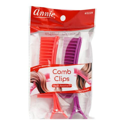 Sectioning Comb Grip Clip 2 CT Pink & Purple