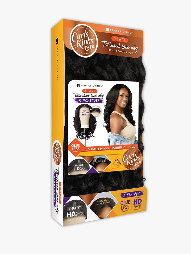Sensationnel 20" Curls & Kinks Kinky Edges Y-Part Barrel Curl-Natural Texture