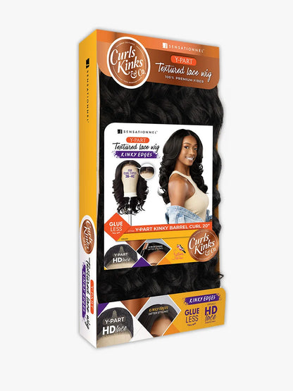 Sensationnel 20" Curls & Kinks Kinky Edges Y-Part Barrel Curl-Natural Texture