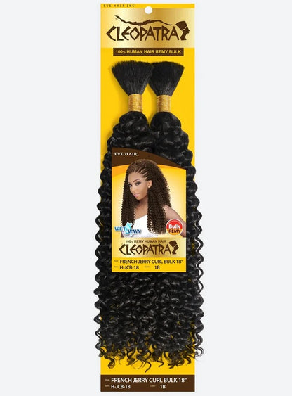 Cleopatra French Jerry Curl Bulk 18" Remy Hair