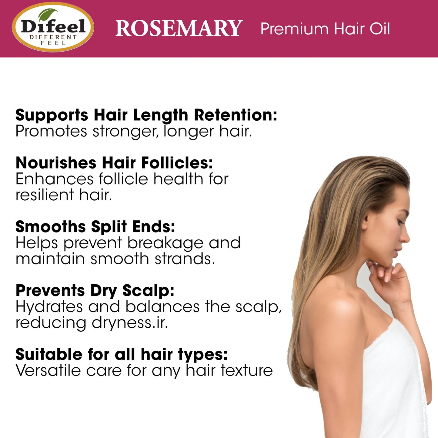 Difeel Rosemary Premium Oil 2.5 oz