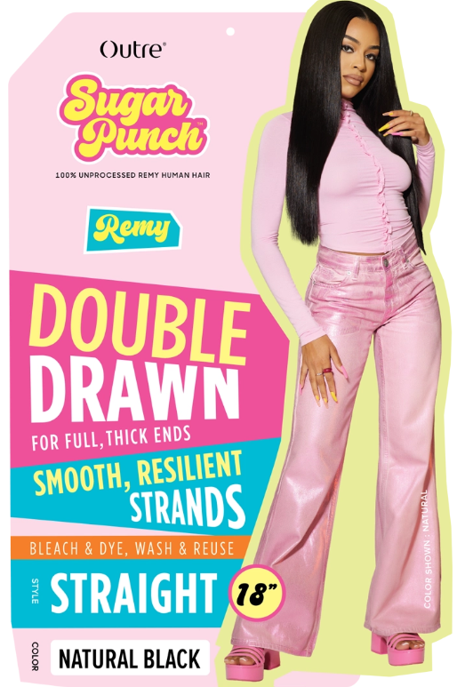 Sugar Punch Straight 24" Double Drawn Remy Hair Extensions