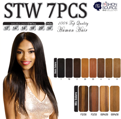 Fashion Source 7pc 18" Clip-On