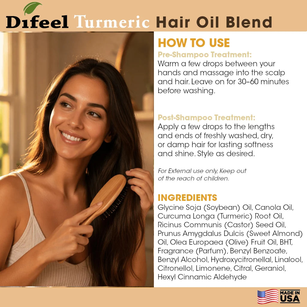 Difeel Turmeric Premium Hair Oil 7.1 oz