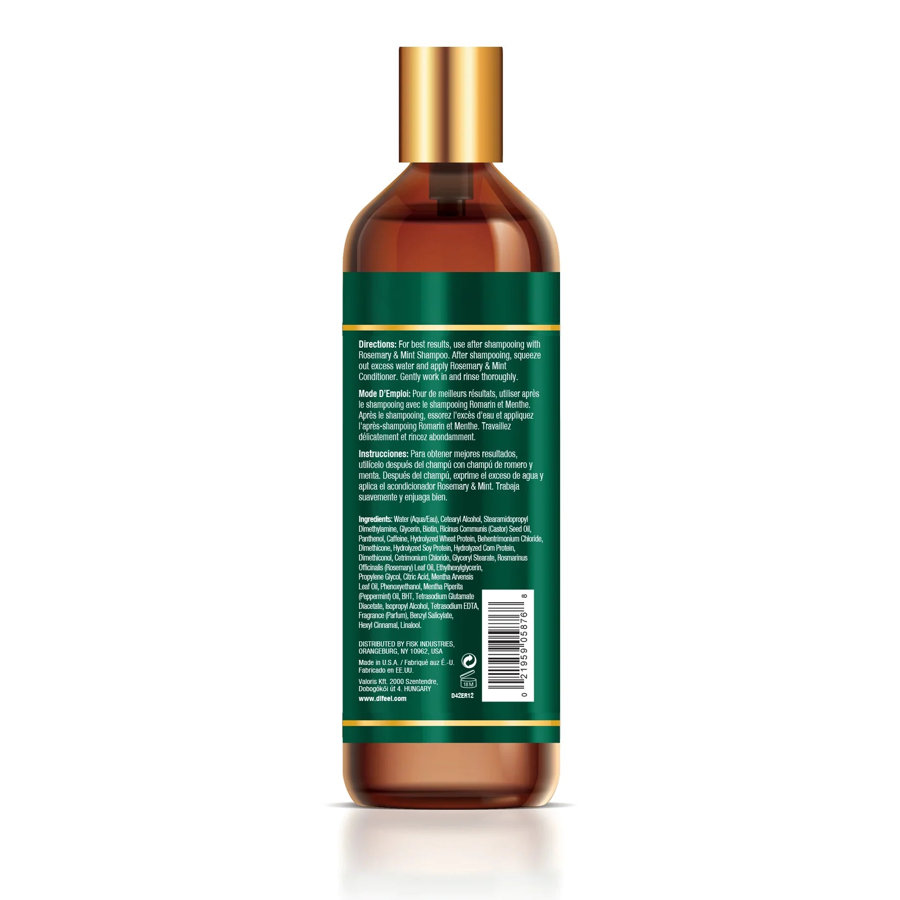 Difeel Rosemary & Mint Conditioner Infused with Biotin 12 oz