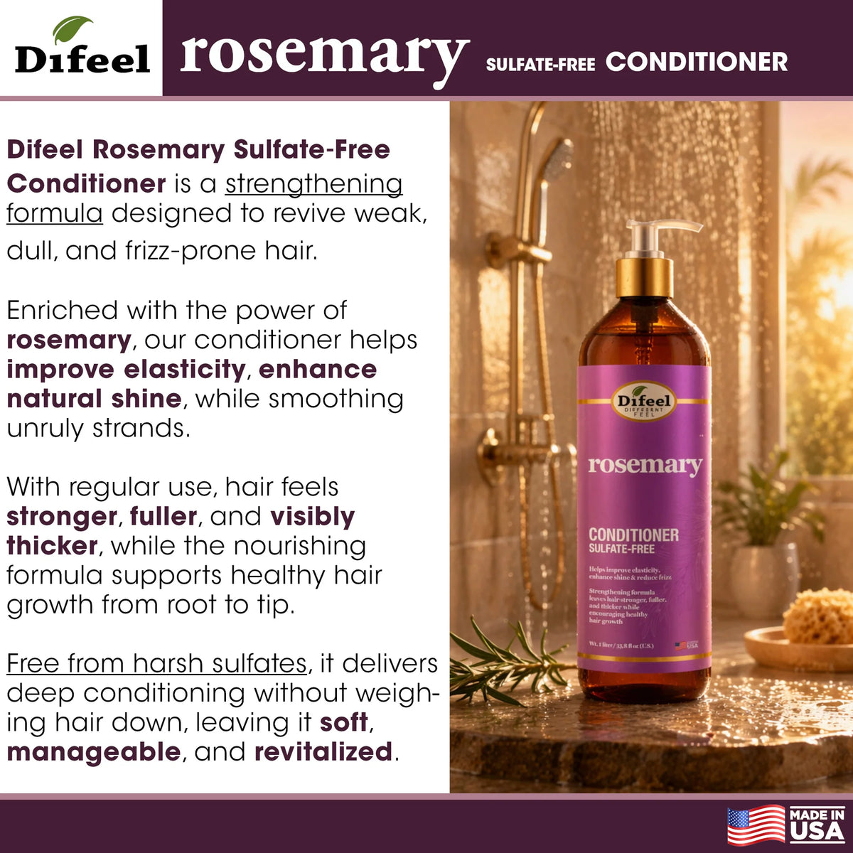 Difeel Rosemary Conditioner 33 oz