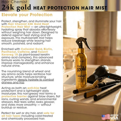 Hair Chemist 24K Gold Heat Protection Hair Mist 8 oz
