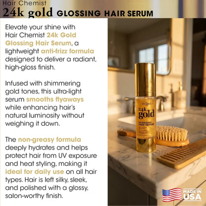 Hair Chemist 24K Gold Glossing Hair Serum 3 oz