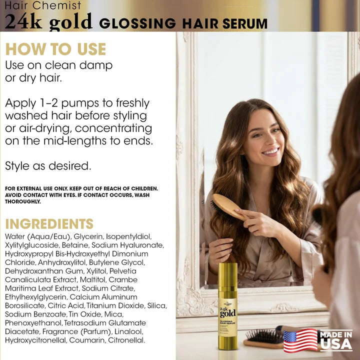 Hair Chemist 24K Gold Glossing Hair Serum 3 oz