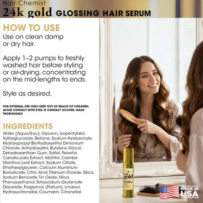 Hair Chemist 24K Gold Glossing Hair Serum 3 oz