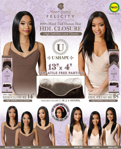 Fashion Source Human Hair HD Lace Closure 13X4 14"