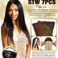 Fashion Source 7Piece 14" Clip-On Human Hair STW