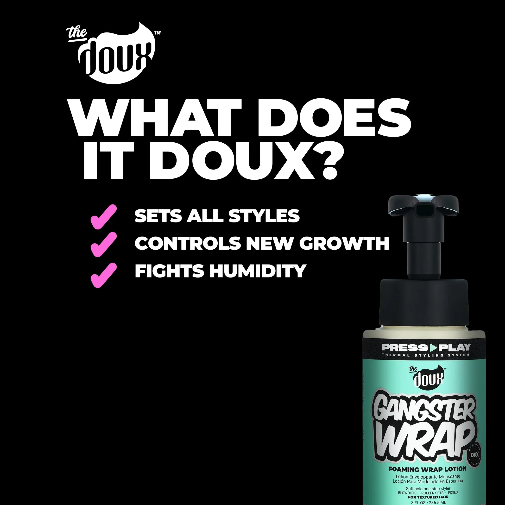 The Doux Gangster Wrap Foam Wrap Lotion 8 oz