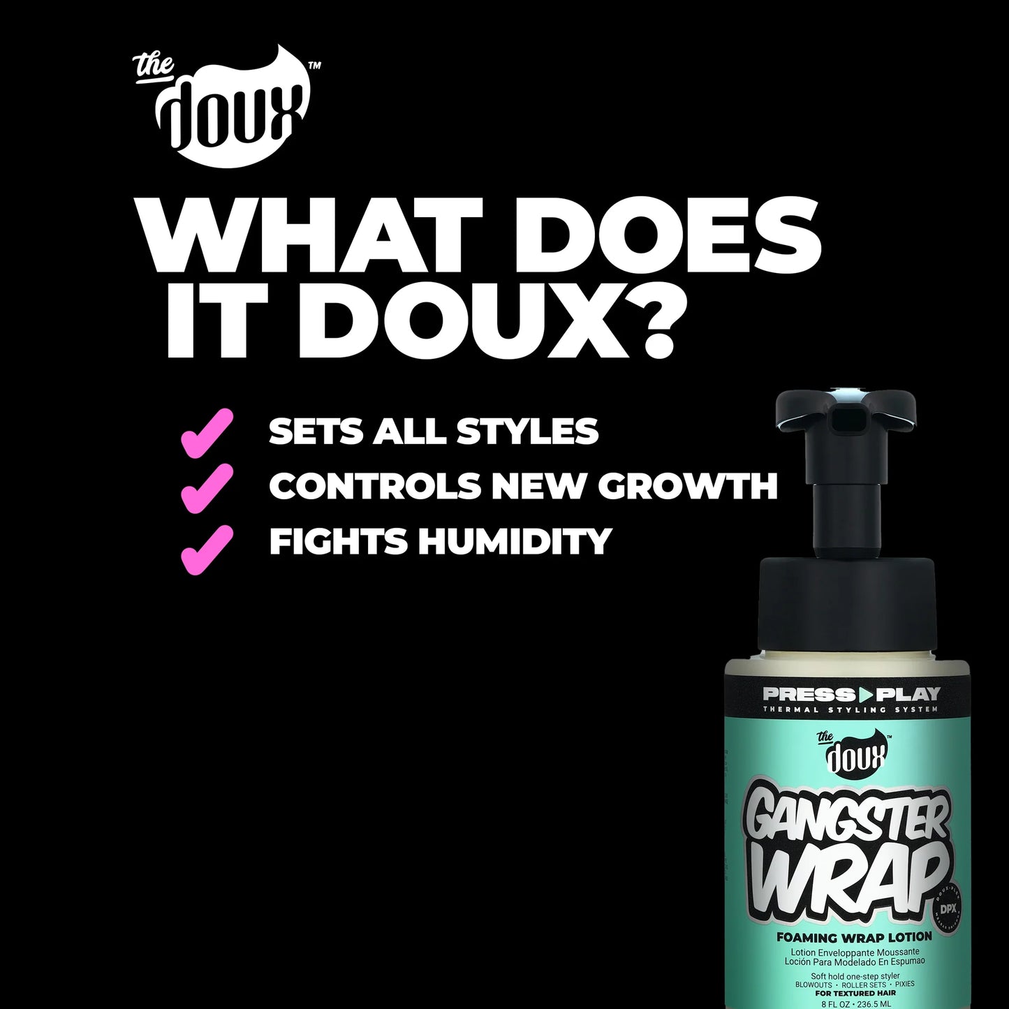 The Doux Ganster Wrap Foam Wrap Lotion 8 oz