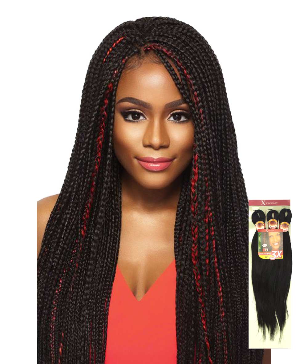 5 PACK OFFER X-PRESSION PRE-STRETCHED BRAIDS 3X 52" 1