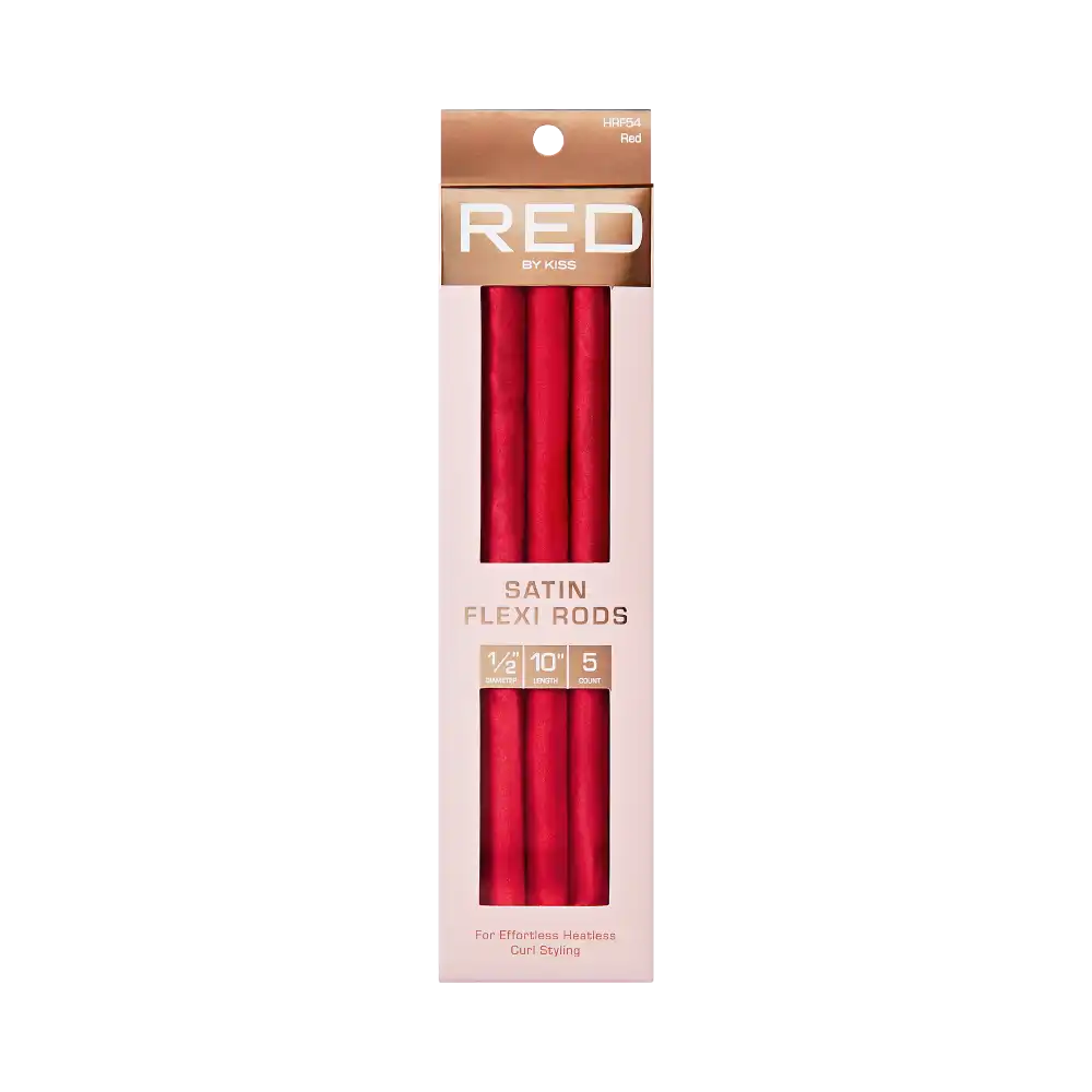 Red by Kiss Satin Flexi Rods, Damage-Free Overnight Heatless Hair Curlers 10" - HRF