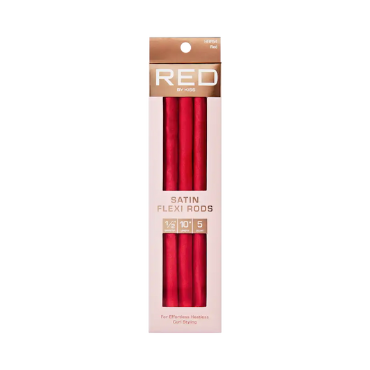 Red by Kiss Satin Flexi Rods, Damage-Free Overnight Heatless Hair Curlers 10" - HRF