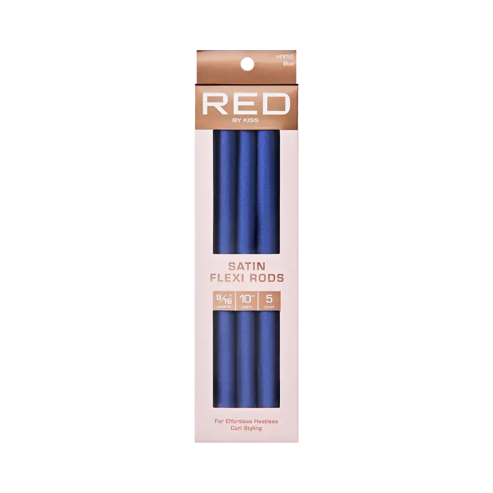 Red by Kiss Satin Flexi Rods, Damage-Free Overnight Heatless Hair Curlers 10" - HRF
