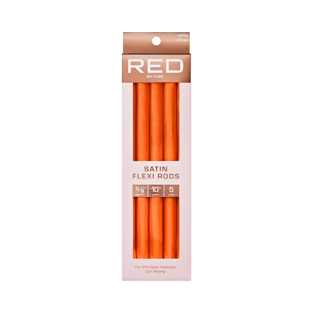 Red by Kiss Satin Flexi Rods, Damage-Free Overnight Heatless Hair Curlers 10