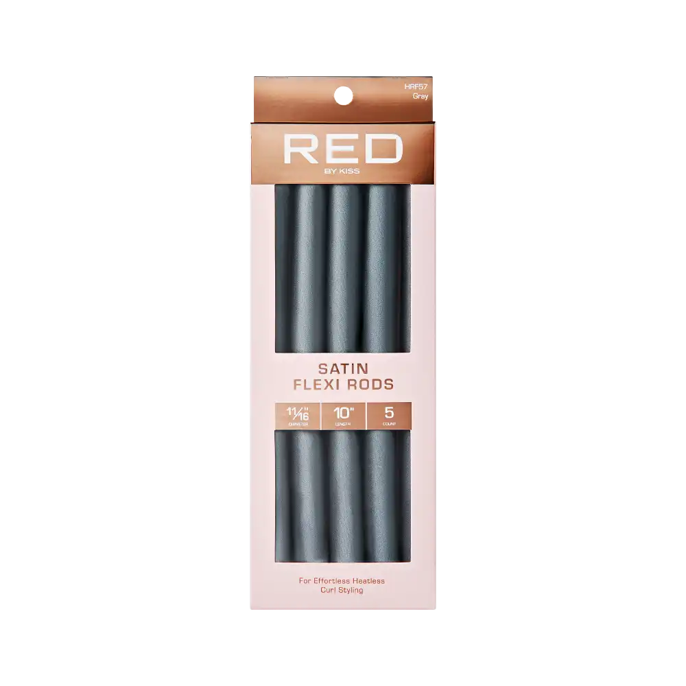 Red by Kiss Satin Flexi Rods, Damage-Free Overnight Heatless Hair Curlers 10
