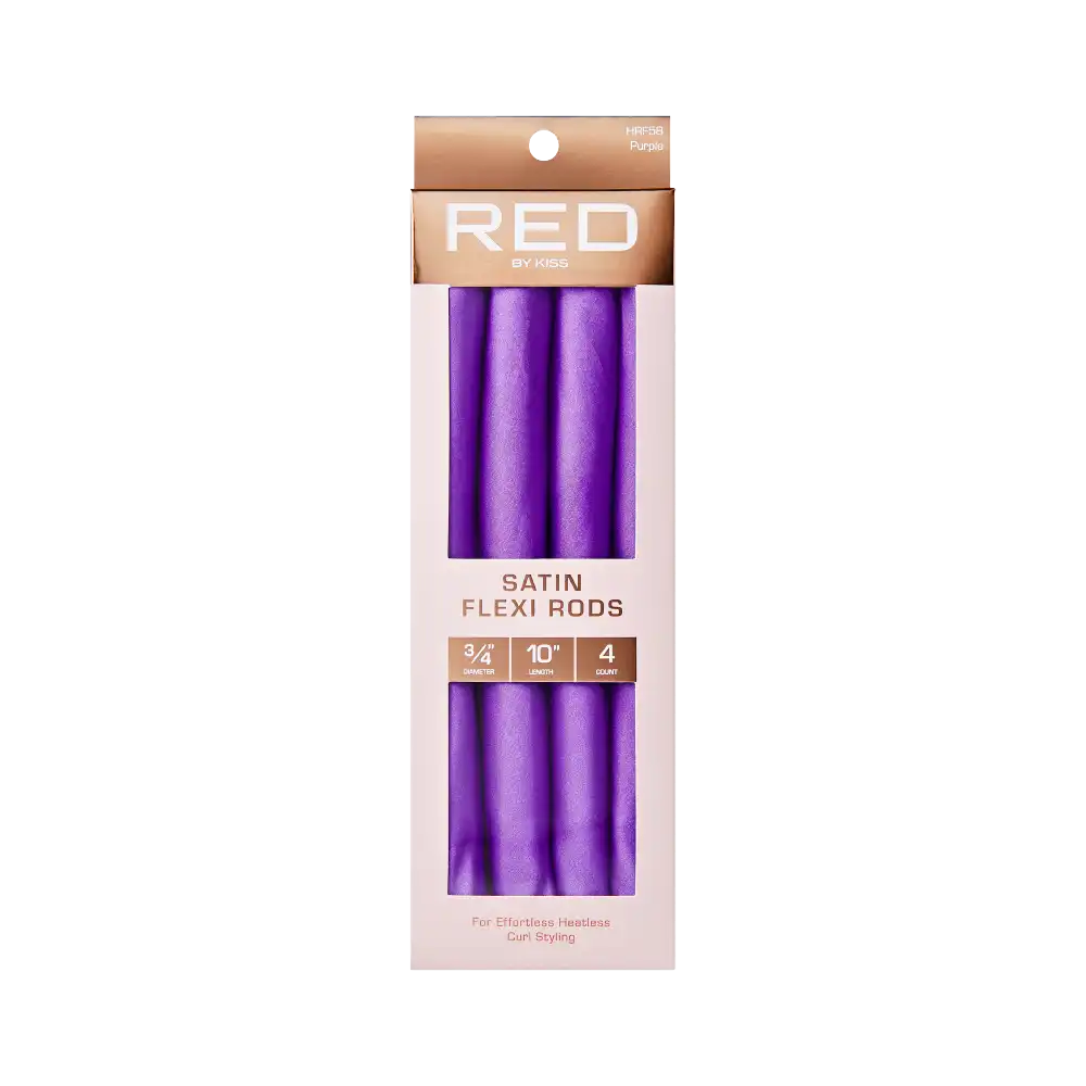 Red by Kiss Satin Flexi Rods, Damage-Free Overnight Heatless Hair Curlers 10