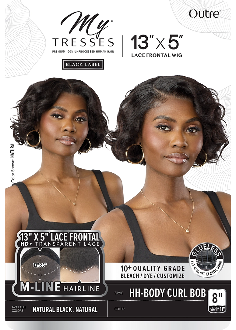 Outre MyTresses Black Label 13x4 HD Lace Front Human Hair Wig - 8 inch Short Deep Curly Bob