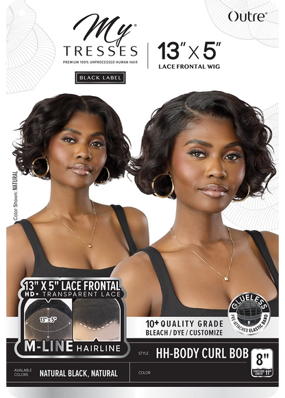Outre MyTresses Black Label 13x4 HD Lace Front Human Hair Wig - 8 inch Short Deep Curly Bob