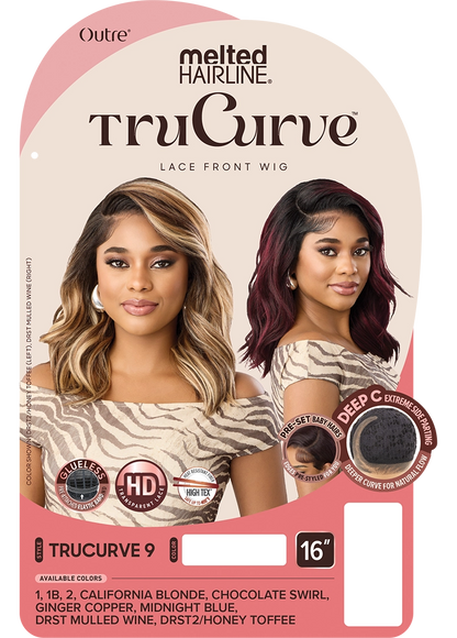 Outre Melted Hairline TruCurve 9 Glueless HD Lace Front Synthetic Wig - 16 inch Side Part Wavy Hair