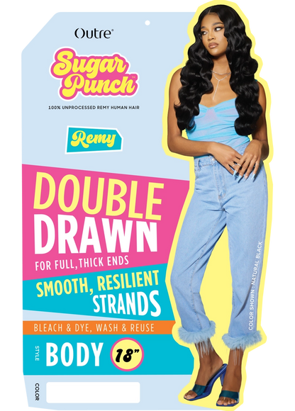 Sugar Punch Body 16" Double Drawn Remy Hair Extensions